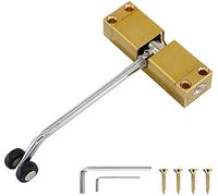 Automatic Spring Door Closer Zinc Alloy Adjustable Silent Buffer Hinge Stainless Steel Invisible Anti-Trap(Gold,1 Piece)