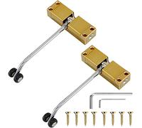Automatic Spring Door Closer Zinc Alloy Adjustable Silent Buffer Hinge Stainless Steel Invisible Anti-Trap(Gold,2 Pieces)