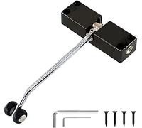 Automatic Spring Door Closer Zinc Alloy Adjustable Silent Buffer Hinge Stainless Steel Invisible Anti-Trap(Black,1 Piece)