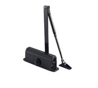 Automatic Spring Loaded Door Closer, Adjustable Automatic Door Closer Hydraulic Buffer Speed Control 25-80KG Multicolor(Black M)