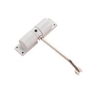 Automatic Spring Loaded Door Closer, Automatic Adjustable Door Closer Surface Mounted Spring White for Interior Exterior Doors