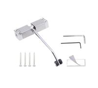 Automatic Spring Loaded Door Closer, Automatic Door Closer Aluminum Alloy 2 pcs Multicolor 15.5x10cm(Silver)