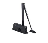 Automatic Spring Loaded Door Closer, Door Closer 2 Spring Hydraulic Buffer Speed Control for 25-80kg Doors Black Silver(Positioning Black S)