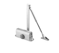 Automatic Spring Loaded Door Closer, Door Closer 2 Spring Hydraulic Buffer Speed Control for 25-80kg Doors Black Silver(Positioning Silver S)