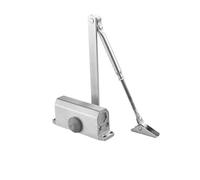 Automatic Spring Loaded Door Closer, Door Closer 2 Spring Hydraulic Buffer Speed Control for 25-80kg Doors Black Silver(Positioning Silver M)