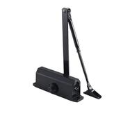 Automatic Spring Loaded Door Closer, Hydraulic Automatic Door Closer Adjustable Speed 25-80KG Black Silver(Positioning Black M)