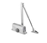 Automatic Spring Loaded Door Closer, Hydraulic Automatic Door Closer Adjustable Speed 25-80KG Black Silver(Silver M)