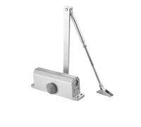 Automatic Spring Loaded Door Closer, Hydraulic Automatic Door Closer Adjustable Speed 25-80KG Black Silver(Positioning Silver L)