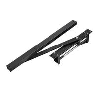 Automatic Spring Loaded Door Closer, Surface Mount Automatic Door Closer Hydraulic Spring 35-70KG Black Silver(Round - Black)