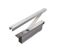 Automatic Spring Loaded Door Closer, Surface Mount Automatic Door Closer Hydraulic Spring 35-70KG Black Silver(Square - Silver)