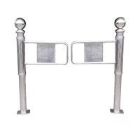 Automatic Spring-Loaded Swing Gate 90° Manual Opening Gate for Warehouses Stainless Steel Single Direction Entrance Metal Security Swing Gate (120x100cm)