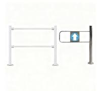 Automatic Spring-Loaded Walk-Through Gate 90° Opening Manual Pedestrian Gate Single-Swing Metal Entrance Door 90cm x 100cm Half-Height Gate for Markets