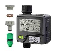 Automatic Sprinkler Timer, LCD Display Watering Timer Garden Irrigation Controller with Rain Sensor 6 Separate Programs Water Timer(1 Timer and 1 Head)