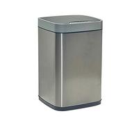 Automatic Square Recycling Bin with Lid, Smart Induction Trash Can, Stainless Steel Kitchen Waste Bin, 2.3 Gallon/3.1 Gallon for Bedroom, Silver - 12L