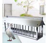Automatic Stainless Steel Chicken Feeder with Pull-Out Trough for Poultry, Rainproof Design for Chickens, Ducks, and Geese, Durable Feeding Equipment