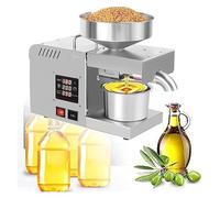 Automatic Stainless Steel Oil Press, Cold & Hot Press, Constant Temperature System, Ideal for Olive, Coconut, Sunflower, Walnut, Sesame, Linen and More,220V