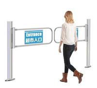 Automatic Stainless Steel Swing Gate - 90° Opening 2-Way Access Control Door for Supermarkets Libraries & Retail Stores Secure Barrier with Auto Closing Mechanism (160x100cm)