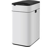 Automatic Stainless Steel Trash Can with Lid 9L Kitchen Wastebasket Modern Smart Design for Home WingOpen Feature Stylish White Finish
