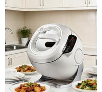 Automatic Stir Fry Cooker, 6L Electric Cooking Pot with Visual Lid, 360° Rotation, Touch Panel, Ideal for Stir Frying, Stewing, and Cooking Meals