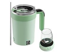 Automatic Stirring Coffee Cup - 380ml Hot Chocolate Container with Temperature Displays | Self-Mixing Electric Milk Cups For Students, Busy Professionals, A