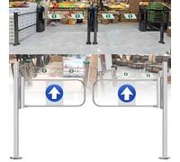Automatic Supermarket Entrance Door, 90° Swinging Bi-Directional Door with Post Support, Ideal for Secure Access Control and Enhanced Customer Flow