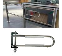 Automatic Swing Door for Supermarkets - One-Way Import-Export Portal, Clear & Silver, Self-Closing, Pedestrian Traffic Door (1pc)