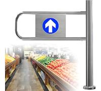 Automatic Swing for Markets, One-Way Self-Cng, Stainless Steel Pedestrian Access, Ideal for Warehouse and Retail Entrance