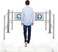 Automatic Swing Gate 90° Open 1-Way Safety Gate, Double Doors for Supermarkets Warehouses Libraries, Self-Closing Entrance Control, 200x97cm