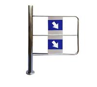 Automatic Swing Gate - 90° Opens, Spring-Loaded Closure, 1-Way Stainless Steel Door for Supermarket, Factory Aisle, Yard, Library - Left Side, 65cm/25.6in Safety Gate