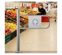 Automatic Swing Gate for Supermarket Entrance, Spring Design Security Door, One-Way Access Control, 70x100cm Right Door