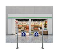 Automatic Swing Gate for Supermarket Entrances, One-Way Door for Yards and Warehouses, Safety Gate with Gate Springs, Outdoor Access Solution（Self-Closing ）(W220cm/86.6in/7.2ft)