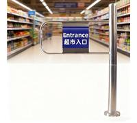 Automatic Swing Gate for Supermarket Entrances,Self-Closing One-Way Door,Automatic Rebound Swing Gate,Metal Door for Warehouse,Industrial Fence with Post Mount for Import Export(Silver2,70cmx100cm)