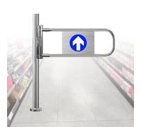 Automatic Swing Gate for Supermarket, Two-Way Spring-Loaded Safety Swing Door, Pedestrian Automatic Closing Gate, Stainless Steel Entrance and Exit Devices
