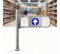 Automatic Swing Gate for Supermarkets - Self-Closing Two-Way Metal Pedestrian Door with Guardrail Manual Open for Warehouses 90x100 cm Durable Silver Finish Safety Compliant