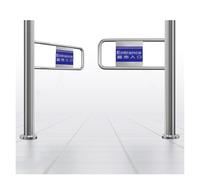 Automatic Swing Gate One-Way Door, Stainless Steel Access Control for Double Doors, Push-In Only, Ideal for Stores & Libraries, 190cm Width