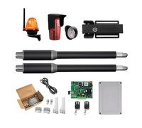 Automatic Swing Gate Opener Kit with Linear Actuator and DC Worm Gear, Light and Button Control, Compatible with GSM Operators