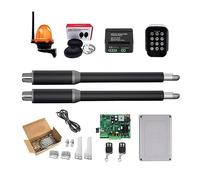 Automatic Swing Gate Opener Kit with Linear Actuator and DC Worm Gear, Light and Button Control, Compatible with GSM Operators
