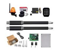 Automatic Swing Gate Opener Kit with Linear Actuator and DC Worm Gear, Light and Button Control, Compatible with GSM Operators