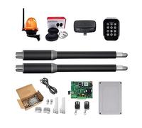 Automatic Swing Gate Opener Kit with Linear Actuator and DC Worm Gear, Light and Button Control, Compatible with GSM Operators