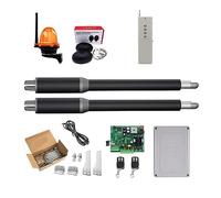 Automatic Swing Gate Opener Kit with Linear Actuator and DC Worm Gear, Light and Button Control, Compatible with GSM Operators