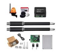 Automatic Swing Gate Opener Kit with Linear Actuator and DC Worm Gear, Light and Button Control, Compatible with GSM Operators