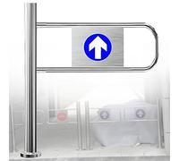 Automatic Swing Gate, Safety Door Entrance and Exit Device, Stainless Steel Pedestrian Access Control for Supermarket, Warehouse, Retail Store Left