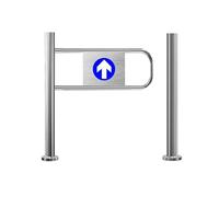 Automatic Swing Gate Stainless Steel Security Door for Market Entry No Electric Power Needed Left Opening 70x97cm Durable and Reliable for Storefront Use