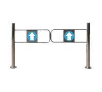 Automatic Swing Gate - Stainless Steel Spring-Loaded Pedestrian Ber 2.0x3.2ft Entry/Exit Solution for Warehouses Silver Security Gate (190x99cm)