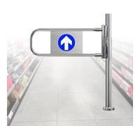 Automatic Swing Gate Two-Way Self-Closing Pedestrian Safety Gate Heavy Duty Stainless Steel Spring-Loaded Hands-Free for Commercial Supermarket Entrance, Shopping Mall, Airport