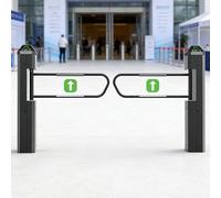 Automatic Swing Gate with Radar Detection and Voice Prompt - One-Way Entrance Barrier for Warehouses, Libraries, Malls, Offices, and Stadiums