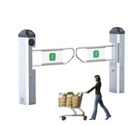 Automatic Swing Gate with Radar Sensor, Reverse Alarm, One-Way Door for Supermarket Library Store Entrance, Black