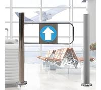 Automatic Swing Gate with Spring-Loaded Safety Mechanism for Entrance Control in Commercial and Public Spaces