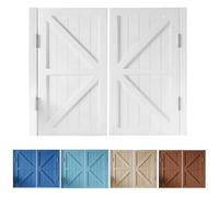 Automatic Swinging Cafe Doors - 180° Opening Wooden Barn Doors for Bars, Cafes, Entrances & Porches - Adjustable Width 27.6-59" - Elegant White Finish, Size: 100x90cm/39.4x35.4in