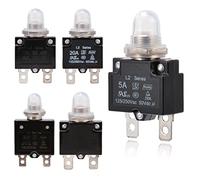 Automatic switch Circuit Breaker 1X 5A/10A/15A/20A/30A Circuit Breaker 12V/24V Push Button Resettable Thermal Circuit Breaker Panel Mount with Waterproof Cap (Size : 10A)